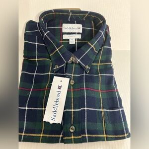 Saddlebred Men's Navy Flannel Plaid Shirt